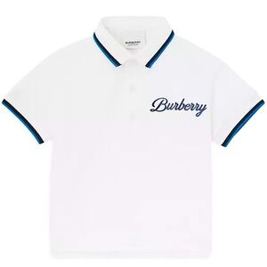 NWT Burberry Little Boy's Langton Polo Shirt in White